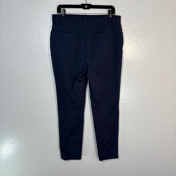 Eileen Fisher Pants Womens Medium Navy Blue Stretch Knit Slim Ankle 5 Pocket - Picture 4 of 7